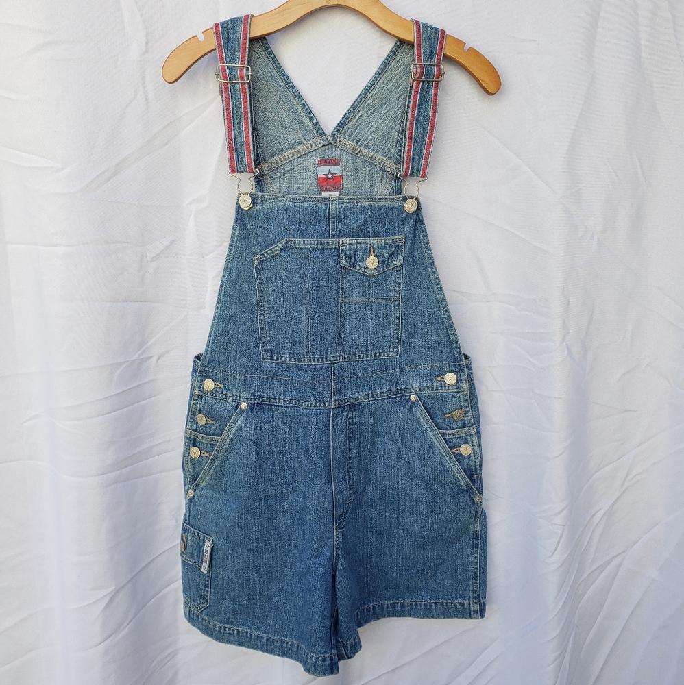 Vintage Blue Denim Overalls Shorts